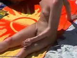 Naked woman on the beach